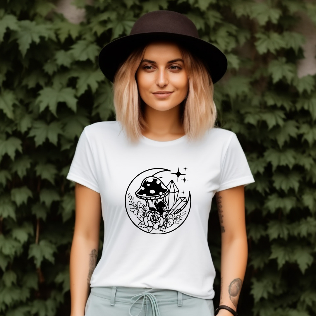 Mystical Mushroom & Crystal T-Shirt