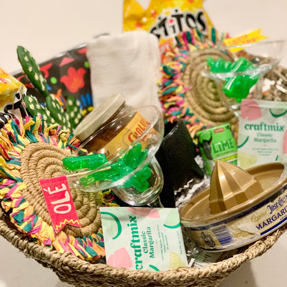 Ultimate Fiesta Margarita Gift Basket - Premium Cocktail Kit with Glasses, Snacks & More