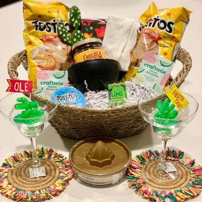 Ultimate Fiesta Margarita Gift Basket - Premium Cocktail Kit with Glasses, Snacks & More