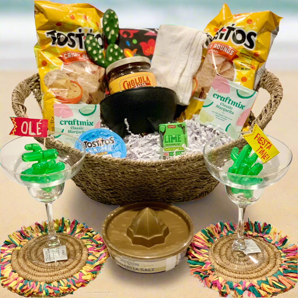 Ultimate Fiesta Margarita Gift Basket - Premium Cocktail Kit with Glasses, Snacks & More