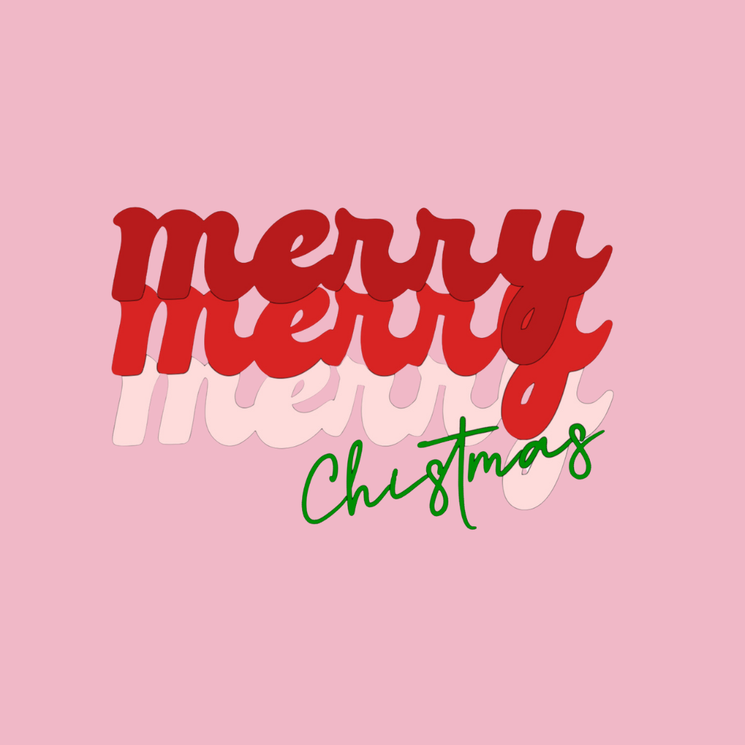 Merry, Merry, Merry Christmas T-Shirt - Holiday Pastel Tee