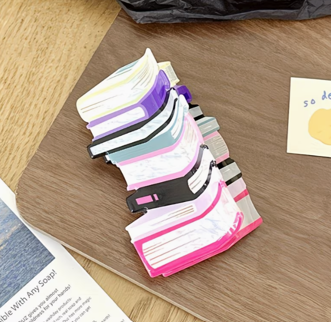 Rainbow Book Stack Hair Clip