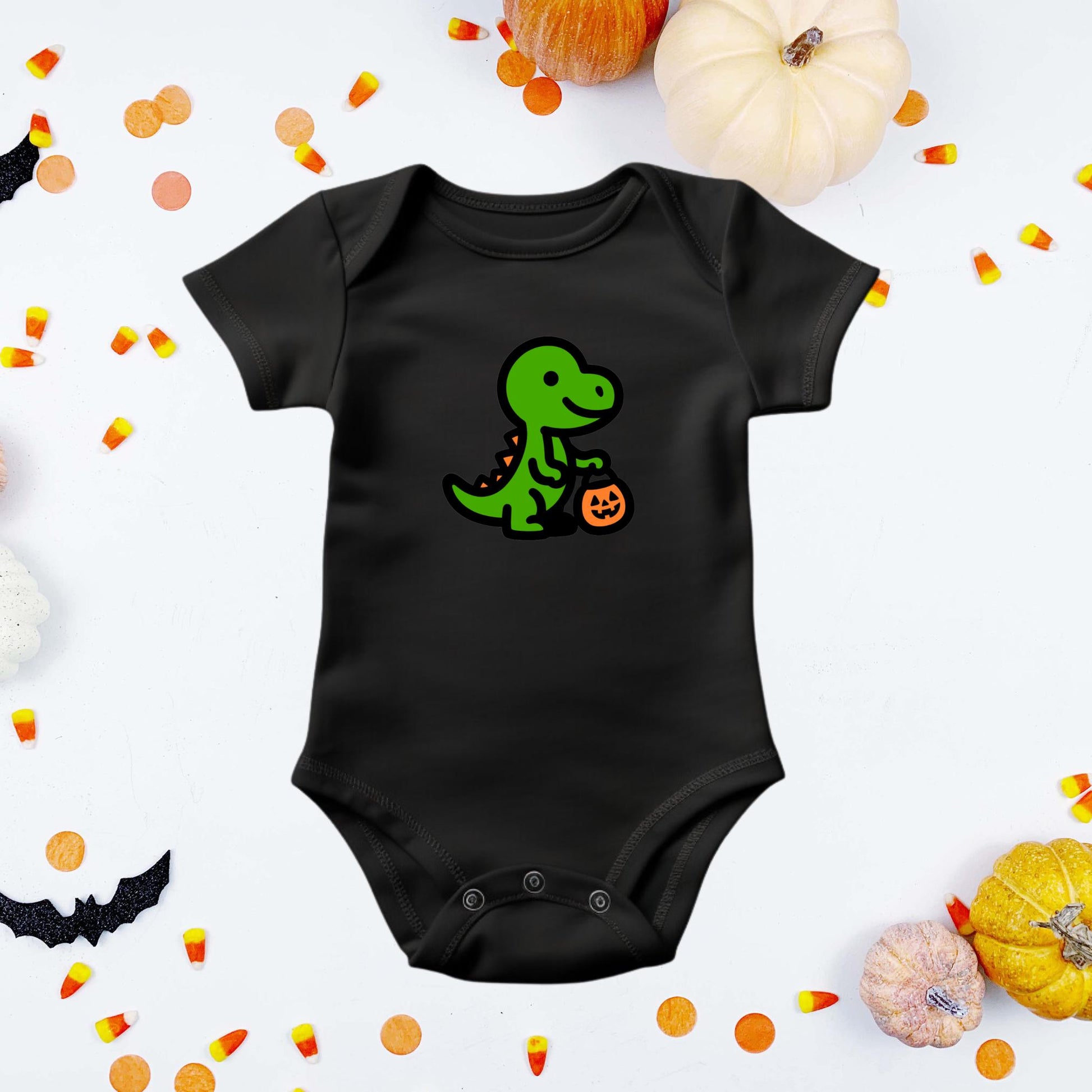 Halloween Trick-or-Treat Dinosaur Baby and Toddler Onesie
