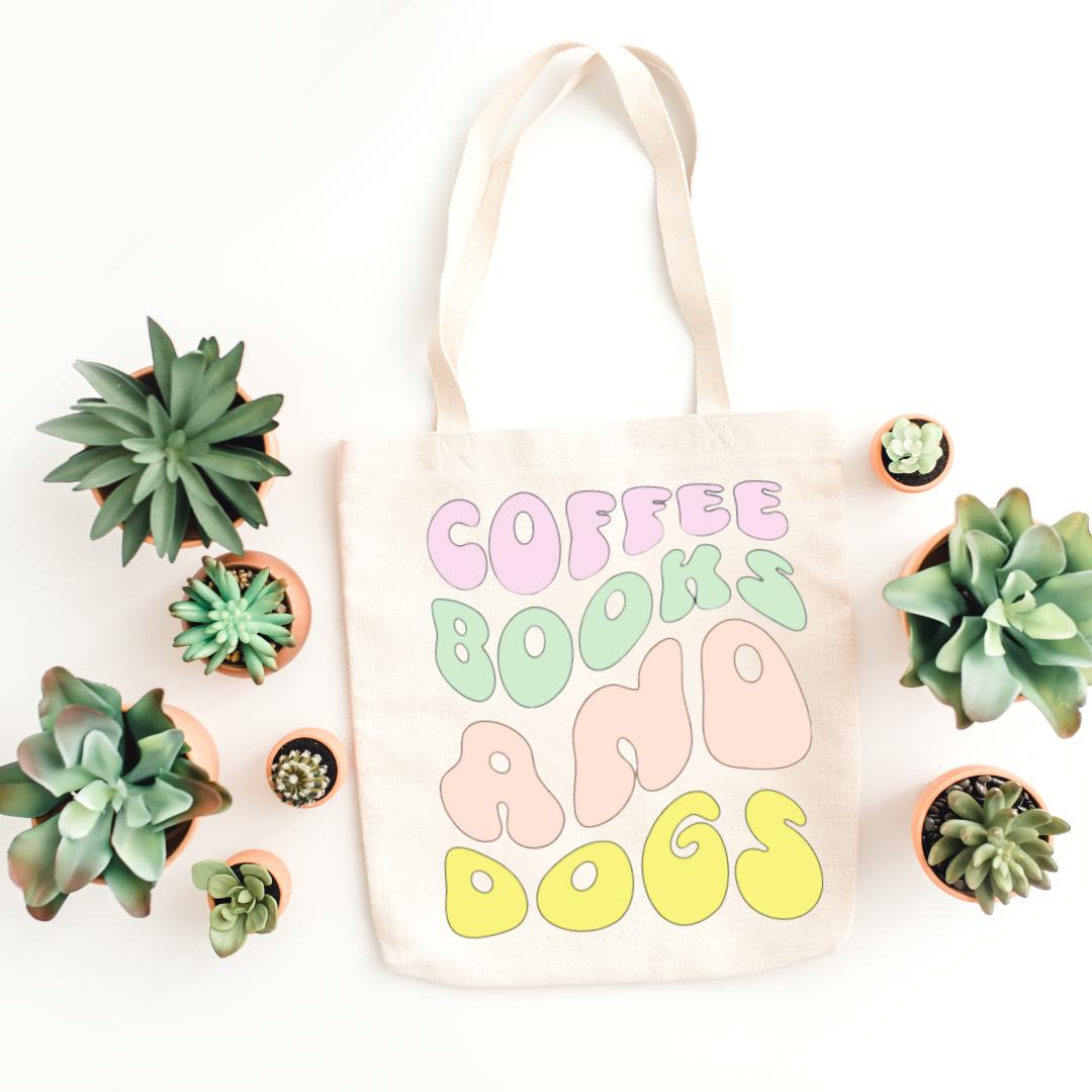 Coffee, Books & Dogs Cats Tote Bag