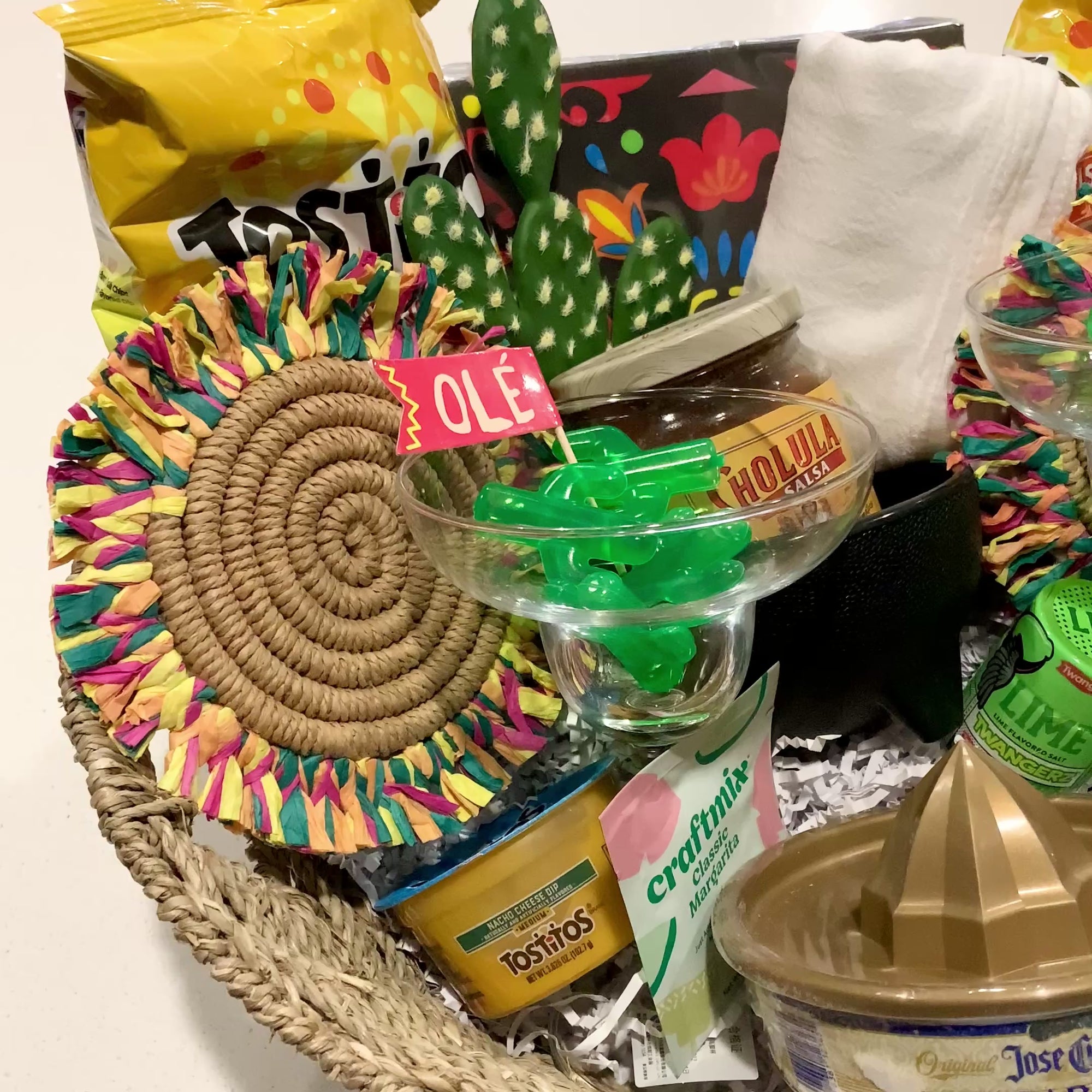 Ultimate Fiesta Margarita Gift Basket - Premium Cocktail Kit with Glasses, Snacks & More